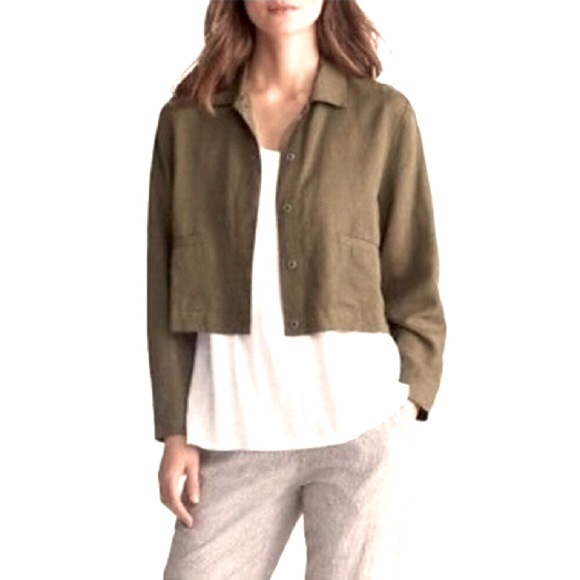 PR Army Green Vintage Look Crop Shirt/Jacket - Picture 1 of 3